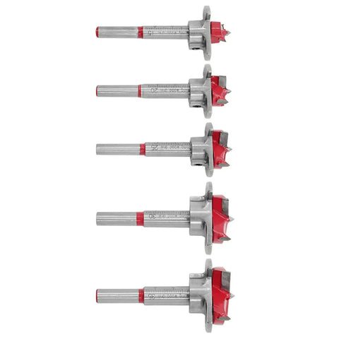 Five Piece Wood Splitting Drill Bit Set For Hinge Holes 15 To 35 Mm Adjustable Tungsten Carbide Wood Hole Saw Auger Opener