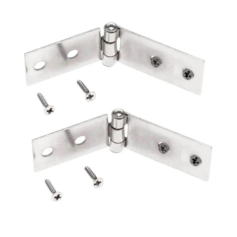 Two Piece Ball Bearing Door Hinges With Eight Screws Silver 74mm By 20mm Right Angle Four Hole Iron Alloy Cabinet Hinges