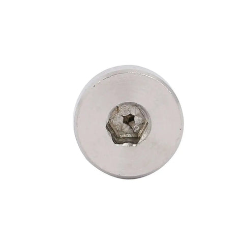 Top view of Heavy Duty 304 Stainless Steel Hex Socket Shoulder Bolts, 12mm Shoulder Diameter, 16mm Shoulder Length, M10 Thread