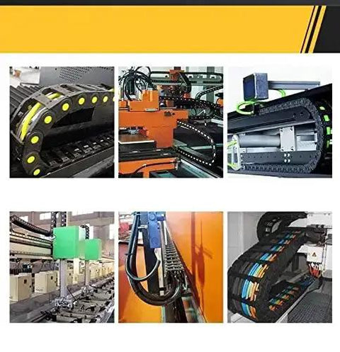 Open Type Drag Chain Cable Carrier With End Connectors 25x50 mm Inner Size R55 Bend Radius on CNC machines