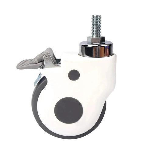 4 Inch M12 Screw Rod TPR Wheel Caster With Brake Universal Wheel For Furniture And Equipment, shown close-up with durable design.