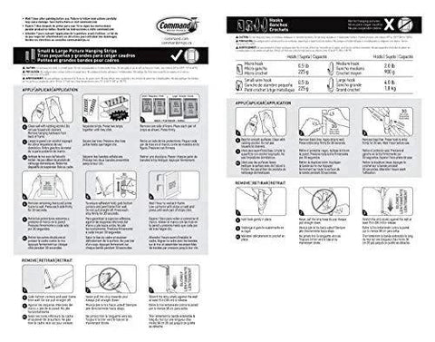 Instruction manual for Clear Variety Pack For Damage Free Hanging with diagrams and step-by-step application and removal process.