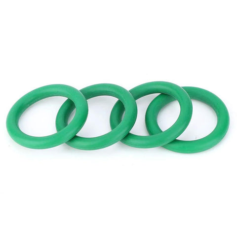 O-ring seals, green nitrile rubber, four rings, front view