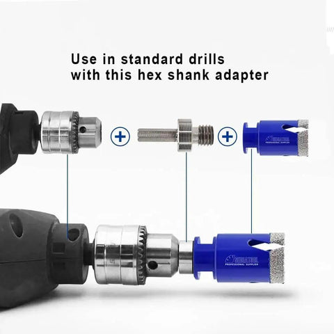 Bangin Diamond Drill Core Bit Set For Tile Porcelain Marble Ceramic Granite With Hex Shank Adapter 10 Piece Includes Drill Bits