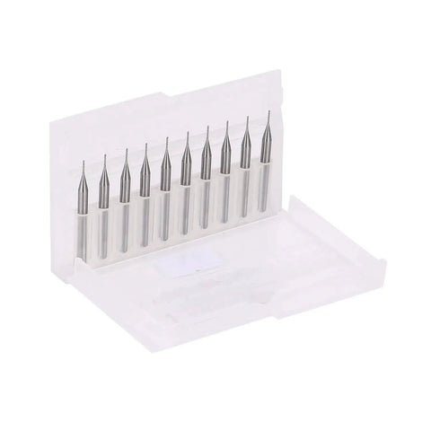 10Pcs 0.6mm Carbide End Mills For PCB Engraving And Milling CNC Router Bits With 1 Eighth Inch Shank For PCB DIYers