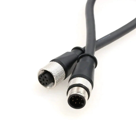M12 8 Pin Male To Female Sensor Connector Cable Waterproof A Code Shielded Signal Cable For Industrial Automation 5M close-up
