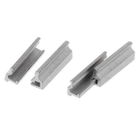 Key Duplicating Fixture Clamp For Key Machines In Silver Durable, Precise Pro Grade Tool in stainless steel, 4-piece set view.