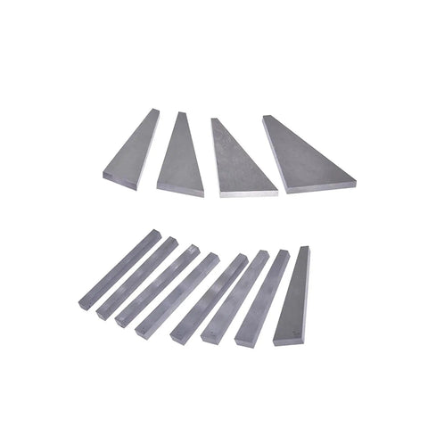 12-Pack Hardened Steel Angle Gauge Block Set With Case For Lathes And Milling, includes various angled blocks on white background