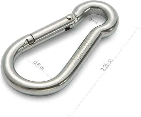 Stainless Steel Spring Snap Hook Carabiner Clips Set Of 6 For Camping Hiking Ropes Keys And Gear With 286 Pound Load Capacity 304 Stainless Steel Durable Quick Connect.