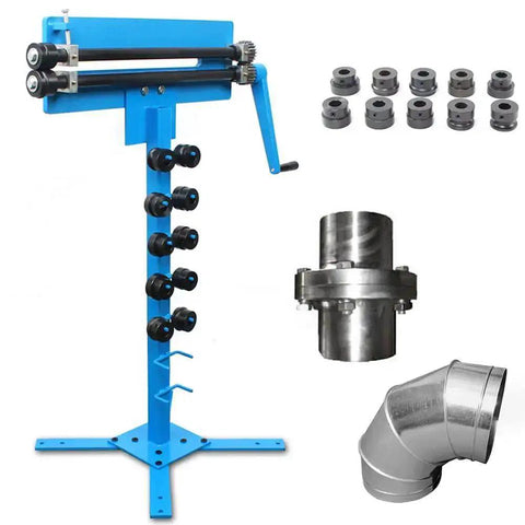 Heavy Duty Bead Roller Kit For Sheet Metal Pro Grade 18 Inch Throat Gear Drive Bench Roller With 6 Dies, 1.2mm Steel Capacity