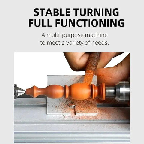 Handy Compact Wood Lathe For DIY Projects In Your Home Workshop Tabletop Mini Lathe For Wood Turning 24V DC 100W at work