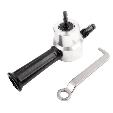 Pro Grade Metal Sheet Cutter Kit With Double Head Drill Attachment For Steel Copper Aluminum And Stainless Cuts 360 Degree Adjustable