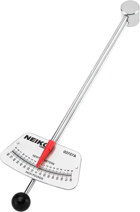 1/4-Inch-Drive Beam Torque Wrench With Dual SAE And Metric Readings for Bicycle and Automotive Use, showing scale and handle.