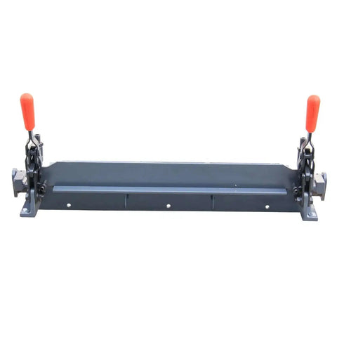 Front view of 24 Inch Heavy Duty Sheet Metal Brake Bender for 18 Gauge Steel, Adjustable 0 to 135 Degrees, W-2418 Wide Metal Bender.