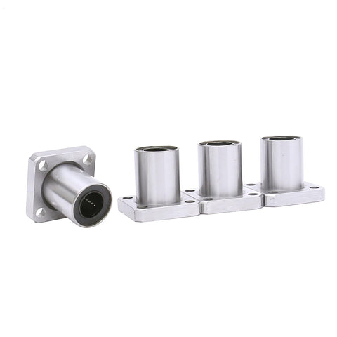 FKG LMK8UU square flange linear ball bearings, 8x15x24mm, set of 4, metal silver