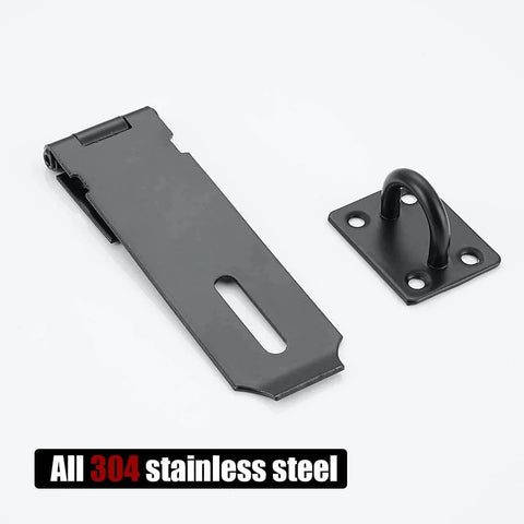 5 Inch Door Hasp Latch Lock In 304 Stainless Steel Matte Black With 1.9 Mm Thickness for secure enclosure locking