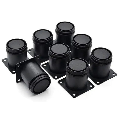 2.5 Inch Heavy Duty Adjustable Black Stainless Steel Furniture Legs Set, Round Cabinet Desk Sofa Coffee Table Feet, 8 Pack With Screws