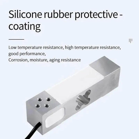 Single Point Load Cell For Weighing Platforms, Heavy Duty Rectangle Cantilever Sensor, Ultra Stable 0.2% Accuracy, Real Time Test Compression Force, Beefy Weight Sensor For 0 to 350KG Capacity. Shown with silicone rubber coating for protection.