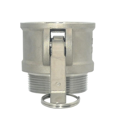 VARMHUS 2-inch Type B camlock hose adapter, stainless steel 316, male pipe threads