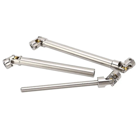 2 Pack Stainless Steel M4 RC Drive Shaft Set For 1/10 Scale Crawlers With Universal Brass Ball Ends And Six Tooth Spline