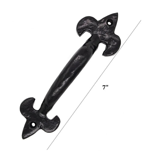 Rustic Cast Iron Door Handle 7 Inch Heavy Duty Vintage Barn Door Pull With Screws For Sliding Doors Gates Garage Indoor Outdoor Use Black Metal