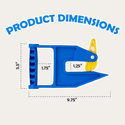 Side view of Stall Mat Movers For Heavy Mats With Spring Lever Adjustable Grip Made In USA, showing dimensions 9.75" x 5.5".