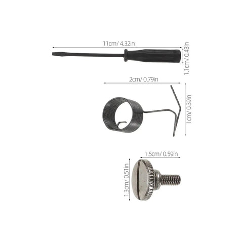 Pro Grade Sewing Machine Replacement Screw Kit With Spring Set for Industrial Flat Machines including screwdriver, spring, screw