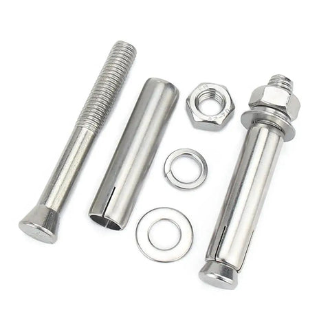 8 Piece M6x50mm External Hex Expansion Bolts 304 Stainless Steel With Nuts And Washers For Concrete Sleeve Anchors