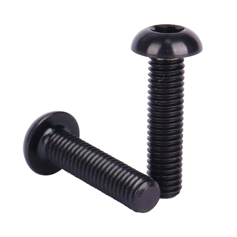 Titanium Water Bottle Cage Bolts Torx M5x20mm Set Of 10 Black Gr5 Bike Screws shown in close-up view.