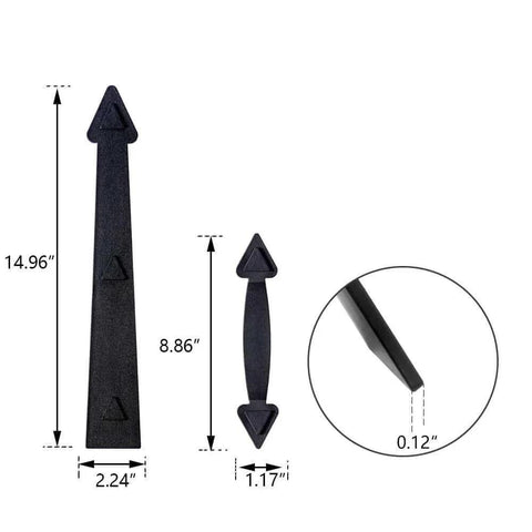 Magnetic Faux Hinges And Decorative Handles Hardware Kit For Steel Garage Doors Eight Magnetic Hinges And Four Handles Easy To Install And Remove Without Screws Or Holes Adjustable Position Rust Resistant Black ABS Finish.