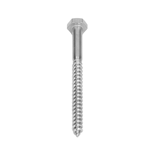 Heavy Duty 304 Stainless Steel Half Thread Hex Lag Screw Self Tapping M6x80mm for Carpentry and Wooden Structures