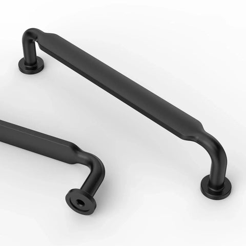 Close-up of 10 Pack 5 Inch Matte Black Kitchen Cabinet Handles And Drawer Pulls For Cupboards Cabinet Hardware Durable Zinc Alloy Construction