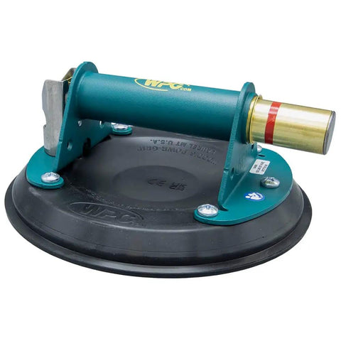 8 Inch Flat Vacuum Suction Cup With Metal Handle And Hand Pump, Red Line Indicator For Verified Vacuum, Non Slip Textured Grip
