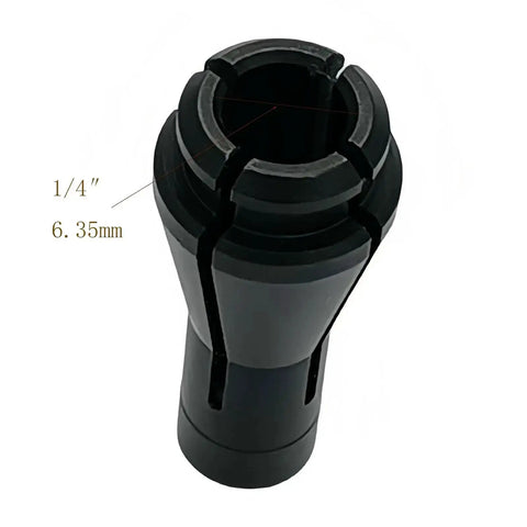 N383609 1/4 Inch Collet Chuck For Die Grinders, black finish, front view, fits DCG426B Type 1, DCG426M2 Type 1, DWE4887 Type 1/2 AR
