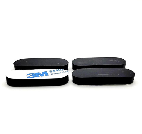 2 Inch By 3/4 Inch Oval Silicone Bumper Feet 3/16 Inch Thick With Strong Adhesive Backing Non Slip Waterproof 8 Pack bundle showing pad side