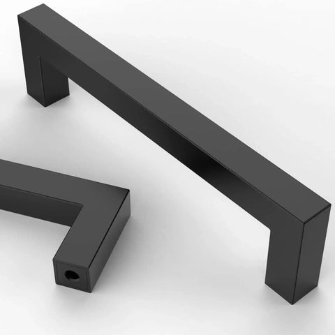 10 Pack Matte Black 5 Inch Cabinet Handles 128mm Stainless Steel Cupboard Drawer Pulls For Kitchen Cabinets Dresser Furniture