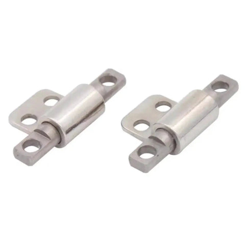 T-shaped damping shaft torque positioning hinge, two silver hinges with flange mounts for 360° rotation display frames