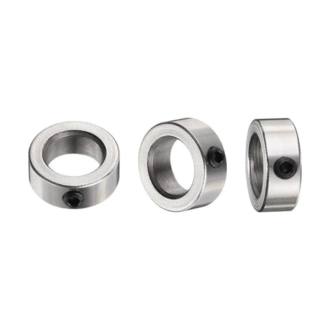 Three Built To Last 8mm Shaft Collar Set Screw Rings In 304 Stainless Steel, 13mm OD, 5mm Thick, Round Bore Locking Collars for shafts