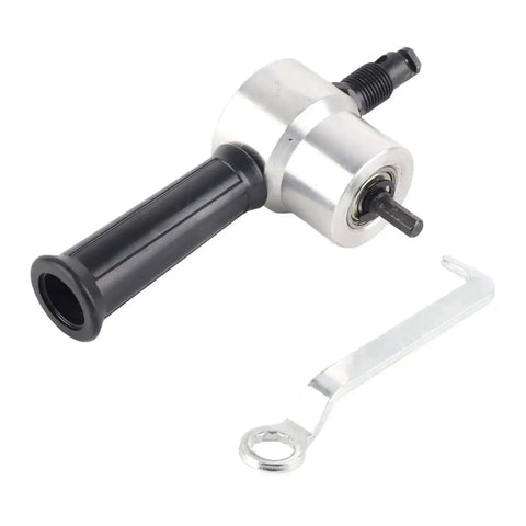 Double Head Sheet Metal Nibbler Cutter Drill Attachment with adjustable cutter heads and tool steel blade for precise metal cutting
