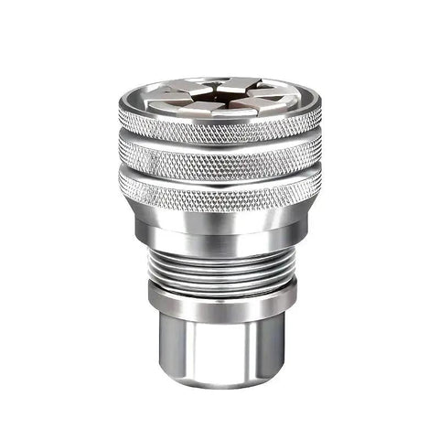 Front view of silver Nscdiew universal drive socket sleeve (10–19 mm) with knurled grip and 3/8 inch hex shank