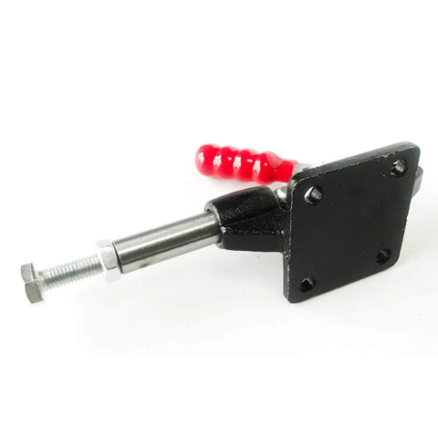 Heavy Duty Toggle Clamp 680Kg Quick Release Push Pull Clamp with ductile iron base and red handle for woodworking jigs and fixtures.