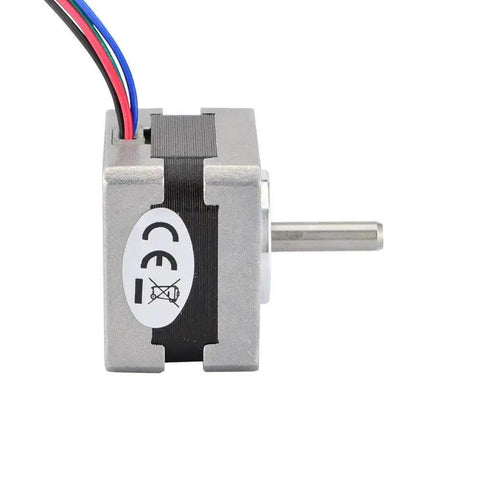 Front view of Beefy NEMA 14 stepper motor 35x35x26 mm with 1.8 degree step angle, four-wire design for CNC and robotics