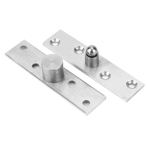 360 Degree Concealed Pivot Hinges Set Stainless Steel 3.9 Inch Center Shaft 2 Pack Hidden Door Pivot System, hardware view.