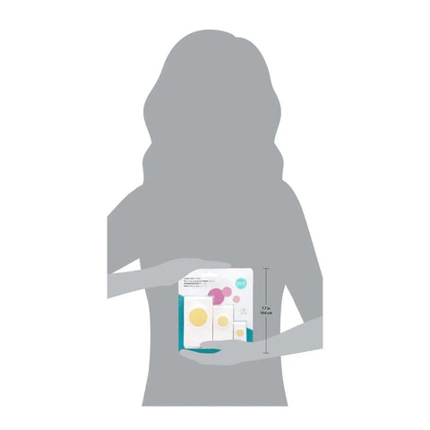 Illustration of Layering Circle Punch Set In Three Pieces For Crafts Create Dimensional Texture with scale next to silhouette.
