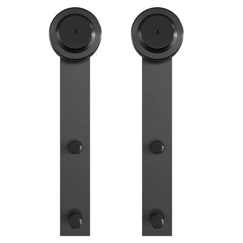 Sliding Barn Door Hangers I Shape Black 2 Pack For 170 Lb Doors Heavy Duty Fits 1 3 8 Inch To 1 3 4 Inch Panels Solid Steel