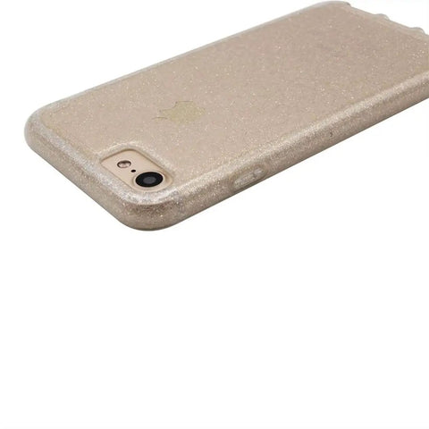 Gold glitter phone case for smartphone, corner view
