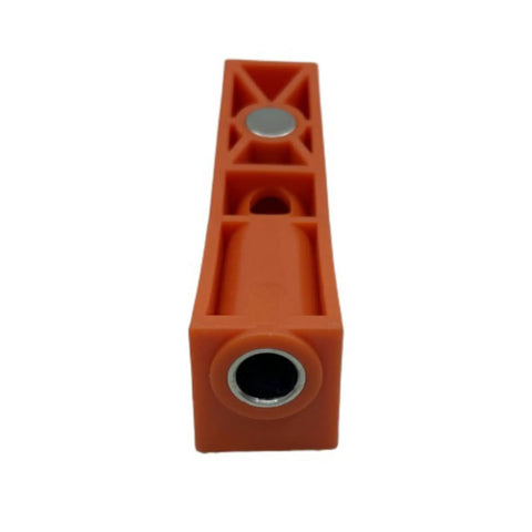 Front view of 15 Degree Locator Angle Woodworking Tool With Hole Drill Guide And Screw Jig Positioner made of nylon PA6