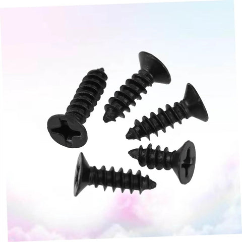 100 Piece Self Tapping Screws Set Black Flat Head Cross Countersunk Drywall Nails For Gypsum Board And Wood Wallboard Heavy Duty Fastening