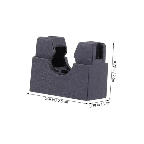 Deep Cradle Hose Holder Kit for Aquarium Tubing 10-piece brackets, shown in black with dimensions, for secure mounting.