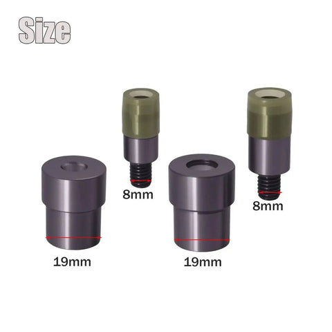 Rivet Setting Mold And Punch Die Set 6mm 9mm For Heavy Duty Hand Press Grommet Machine components with size details, carbon steel construction